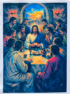 Quadro Santa Ceia "Coleção Pintura a oleo"