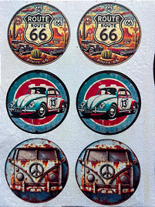 Porta copo/ chaveiro/ porta fone/ bolinhas 9cm Carros Classicos