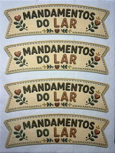 Faixa Mandamentos do Lar - Coleção "Costurados a Mão"