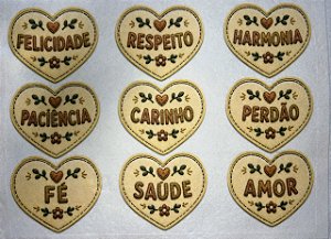Coração Mandamentos do Lar - Coleção "Costurados a Mão"