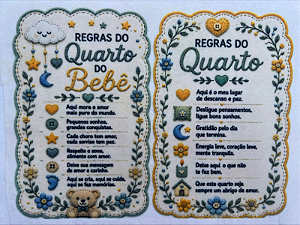 Regras dos quartos Coleção "Costurados a Mão"