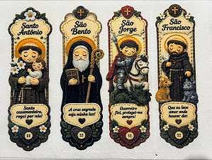 Marca Pagina Os Padroeiros - Coleção "Costurados a Mão"
