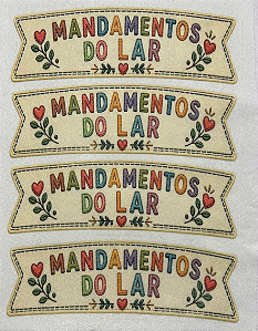 Faixa Mandamentos do Lar Verão - Coleção "Costurados a Mão"