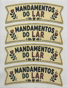 Faixa Mandamentos do Lar Inverno - Coleção "Costurados a Mão"