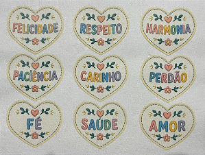 Corações Mandamentos do Lar Verão - Coleção "Costurados a Mão"