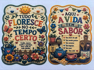 Tudo floresce e Aqui a vida... "Costurados a Mão"