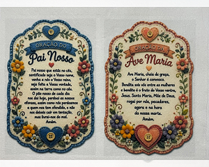 Pai Nosso e Ave Maria "Costurados a Mão"