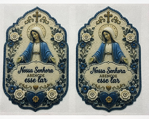 Nossa Senhora Abençoe esse Lar "Costurados a Mão"