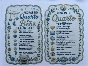 Regras dos quartos neutro... "Costurados a Mão"