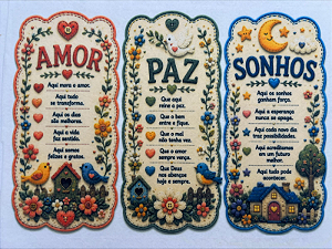 Trio amor, paz e sonhos... "Costurados a Mão"