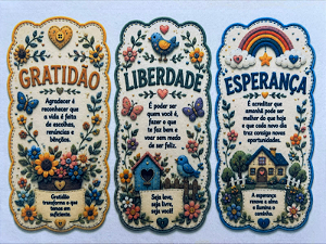 Trio gratidão, liberdade e esperança... "Costurados a Mão"