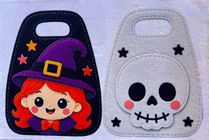 Sacola Porta Doce Halloween 4 "Coleção costurados a mão"