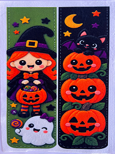 Porta Bis Halloween 1 "Coleção costurados a mão"