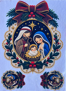 Natal- Medalhao Presepio "Coleção costurados a mão"