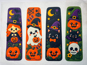 Marca Paginas "Coleção Costurados a mão" - Halloween