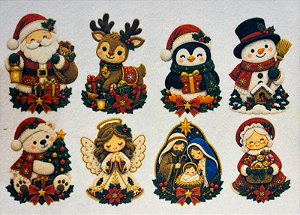 Pingente Natal Encantado 1 "Coleção Costurados a mão"