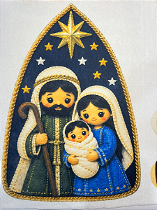 Sagrada Familia com estrelas "Coleção Costurados a mão"