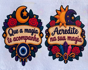 Plaquinha Que a Magia... e Acredite... "Coleção Costurados a mão"