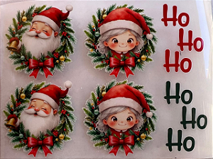 DTF P Guirlanda Papai Noel e Mamãe Noel