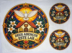 Vitral Deus abençoe esse lar