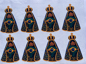 Nossa Senhora Aparecida acolhendo o Brasil "Coleção costurado a mão"
