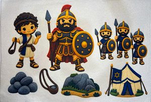 Davi e Golias "Coleção Costurados a mão"