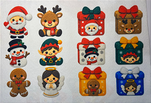 Jogo de quem é o presente de Natal "Coleção Costurados a mão"