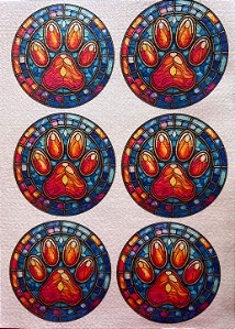 Porta copo Patinha pet vitral
