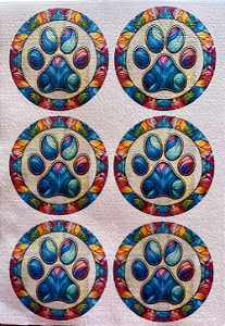 Porta copo Patinha pet vitral 2