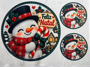 Bolsa Natal- Boneco de neve "Coleção costurados a mão"