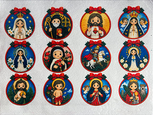Pingente Santinhos 2 "Coleção costurados a mão"