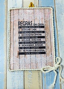 Estampa -Placa Regras da Casa