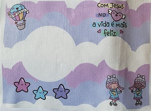 Almofada Pipoca - Com Jesus no Coração (colorida)