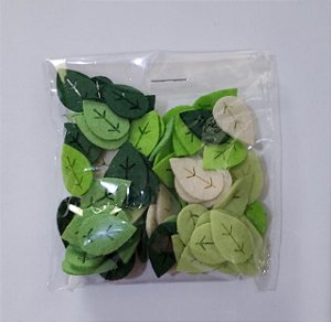 KIT COM 100 RECORTES EM FELTRO - FOLHAS VAZADAS 2 CM