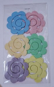 RECORTES ESPIRAIS PARA ROSAS EM FELTRO 5,5CM - 12 UN (MONTADA APROX 2 CM)