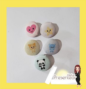 Botões Bichinhos Kawaii 5 unidades