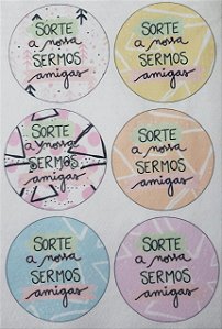 Porta copo / chaveiro Sorte nossa sermos amigas