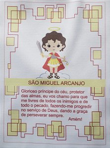Quadro São Miguel Arcanjo + oração