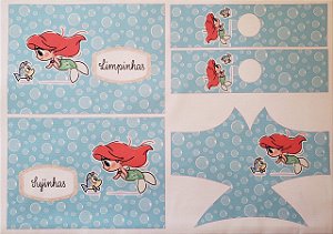 Kit Máscara + Porta Álcool em gel + porta máscara Ariel INFANTIL