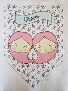 Flamula Signo com desenho Gêmeos