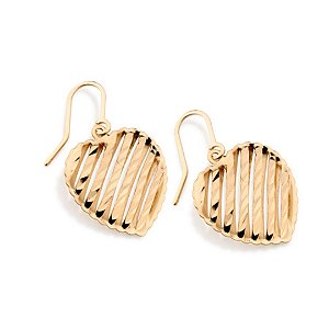 Brinco Coração Diamantado Vazado Rommanel - Folheado a Ouro 18k ou Rhodium (Ref.121163)