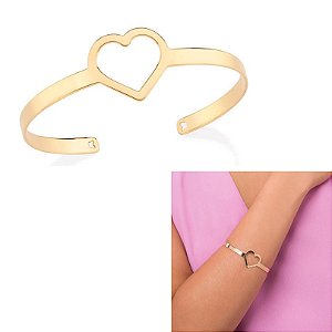 Bracelete Coração Rommanel - Folheado a Ouro  18K - Antialérgico