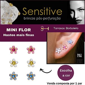 Brinco STUDEX Mini Flor p Orelhas Sensíveis 100%Antialérgico