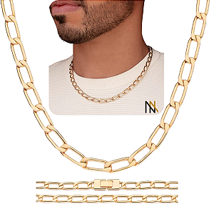 Cordão Masculino Rommanel Corrente Folheado a Ouro - Medida: 50 Cm
