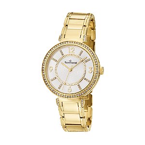 Relogio Rommanel Analógico Feminino - Dourado Metal com 72 Cristais