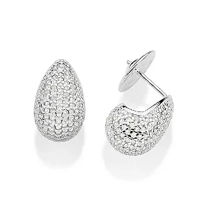 Brinco Gota Cravejado com Zircônias Prata Maciça 925 - Rommanel
