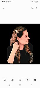 Presilha De Cabelo Metalica Premium Dourada Prateada - Penteado Luxo