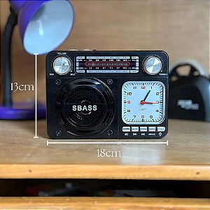 Altomex Rádio Relógio Retro Bluetooth Vintage Usb Portátil Ad-136