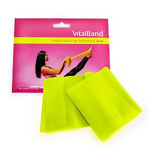 Faixa Elástica Vitalband Fisiovital Leve Cor Amarela