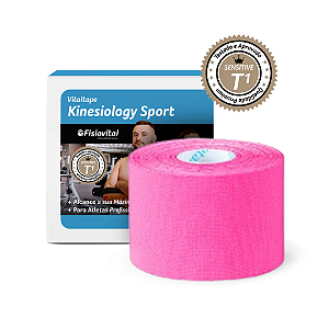 Bandagem Kinésio Vitaltape Sport Rosa 5 Cm